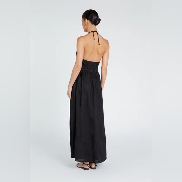 Dissh Alyssa Black Linen Maxi Dress - Picture 3 of 6